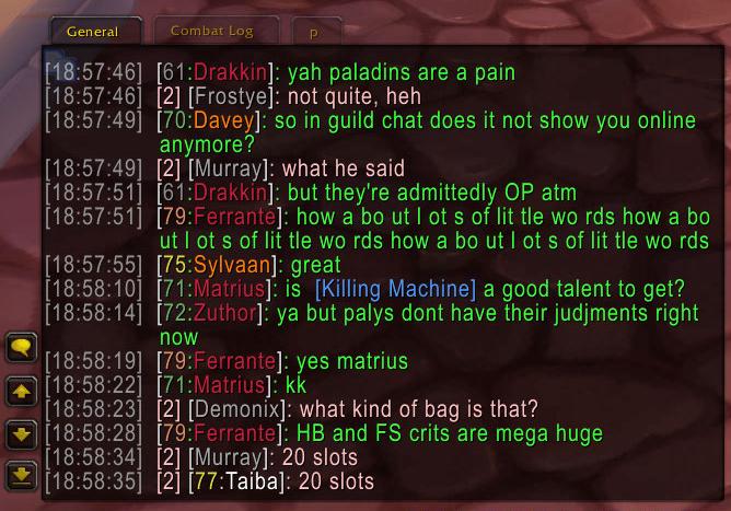 Chat wow Chat Commands