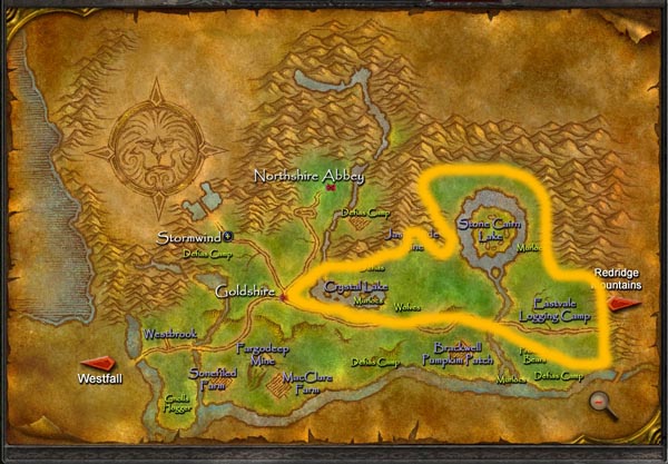 Elwynn Forest Human mining route