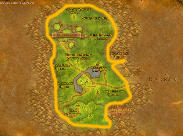 Mulgore Tauren Mining route